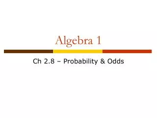 Algebra 1