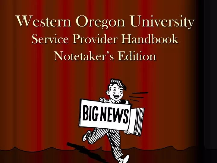 western oregon university service provider handbook notetaker s edition