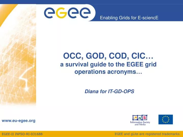 occ god cod cic a survival guide to the egee grid operations acronyms
