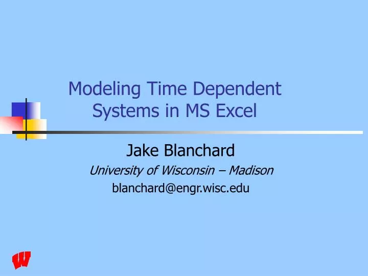 modeling time dependent systems in ms excel