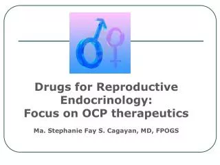 Drugs for Reproductive Endocrinology: Focus on OCP therapeutics