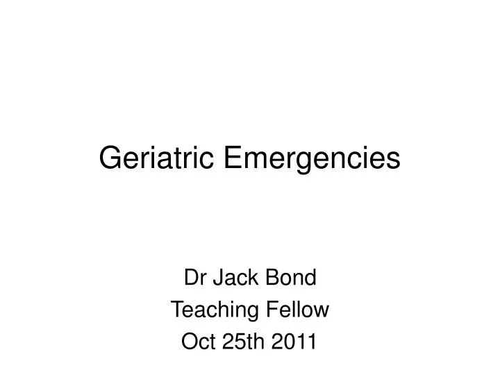 geriatric emergencies