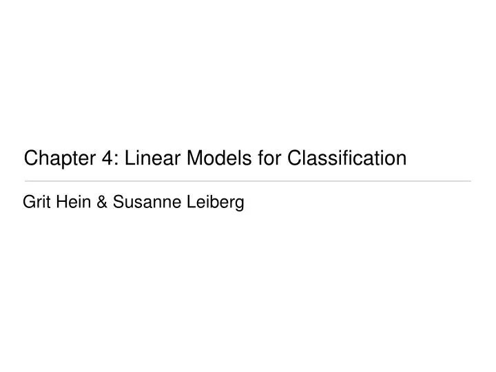 chapter 4 linear models for classification