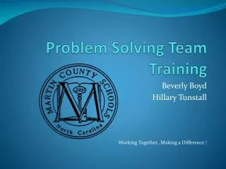 Problem Solving Team Training