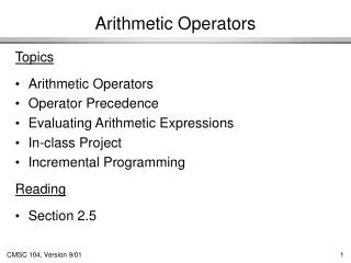 Arithmetic Operators