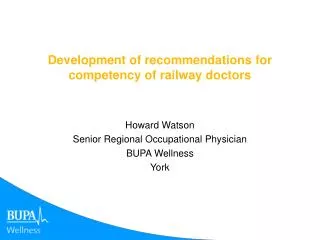 Development of recommendations for competency of railway doctors