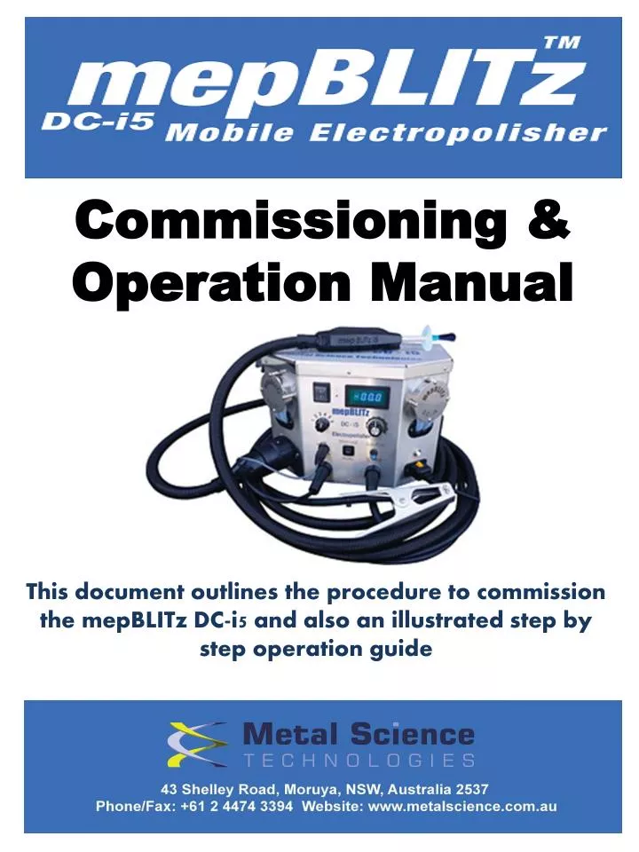 commissioning operation manual
