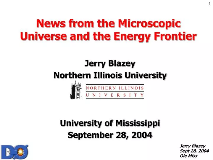news from the microscopic universe and the energy frontier