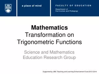 Mathematics Transformation on Trigonometric Functions