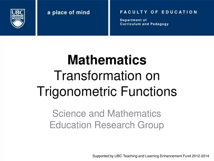 mathematics transformation on trigonometric functions