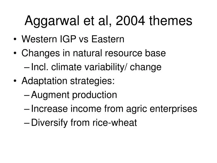 aggarwal et al 2004 themes
