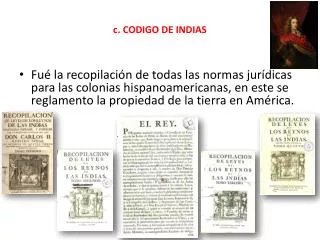 c codigo de indias