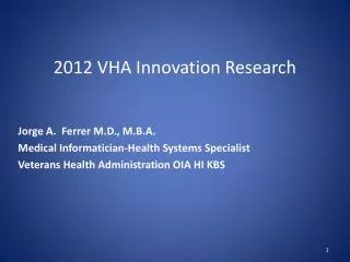 2012 vha innovation research
