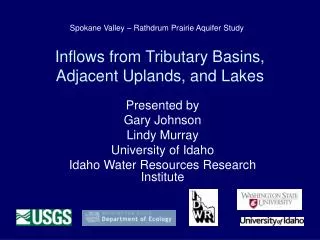 Inflows from Tributary Basins, Adjacent Uplands, and Lakes