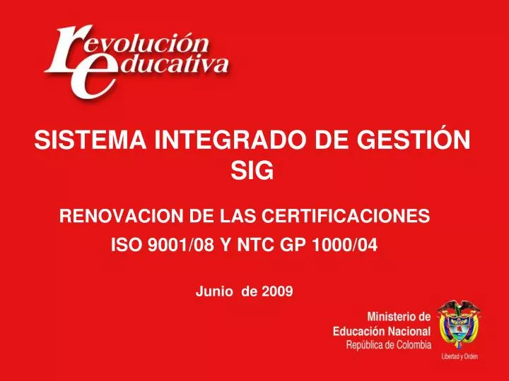 sistema integrado de gesti n sig