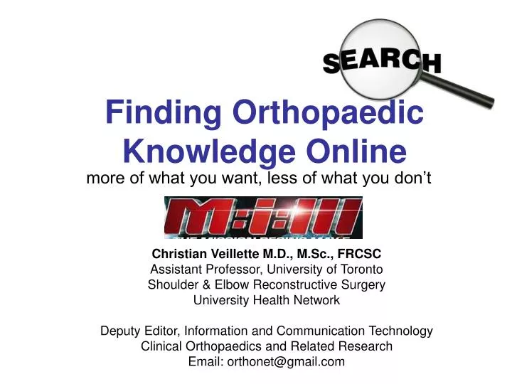 finding orthopaedic knowledge online