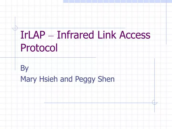 irlap infrared link access protocol