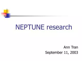 NEPTUNE research