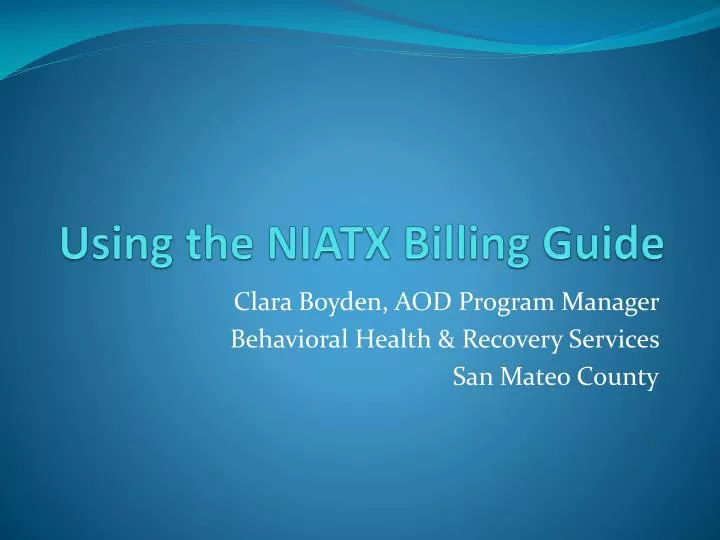 using the niatx billing guide
