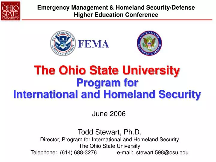 the ohio state university program for international and homeland security