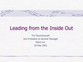 Leading from the Inside Out