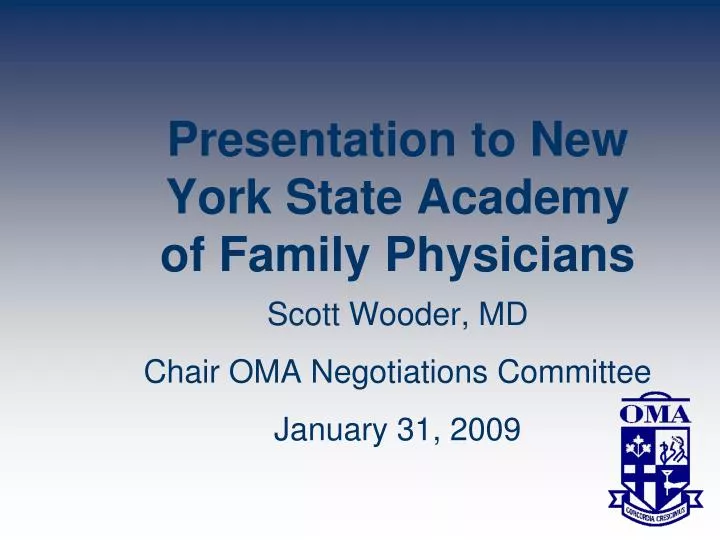 presentation to new york state academy of family physicians