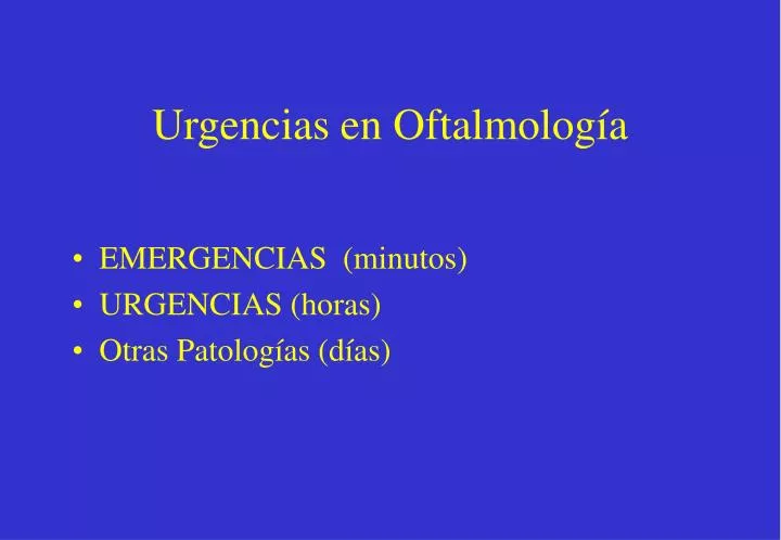 urgencias en oftalmolog a