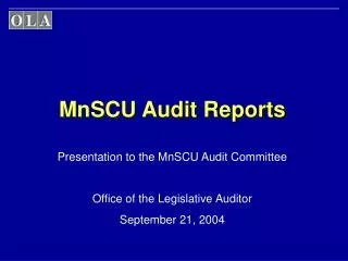 MnSCU Audit Reports