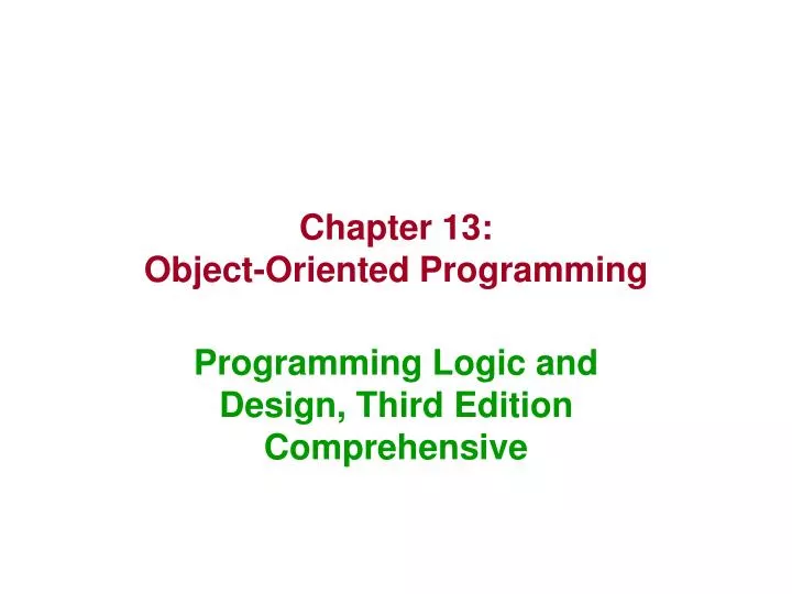 chapter 13 object oriented programming