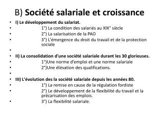 b soci t salariale et croissance
