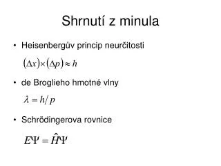 shrnut z minula