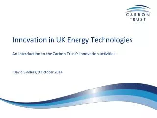 Innovation in UK Energy Technologies