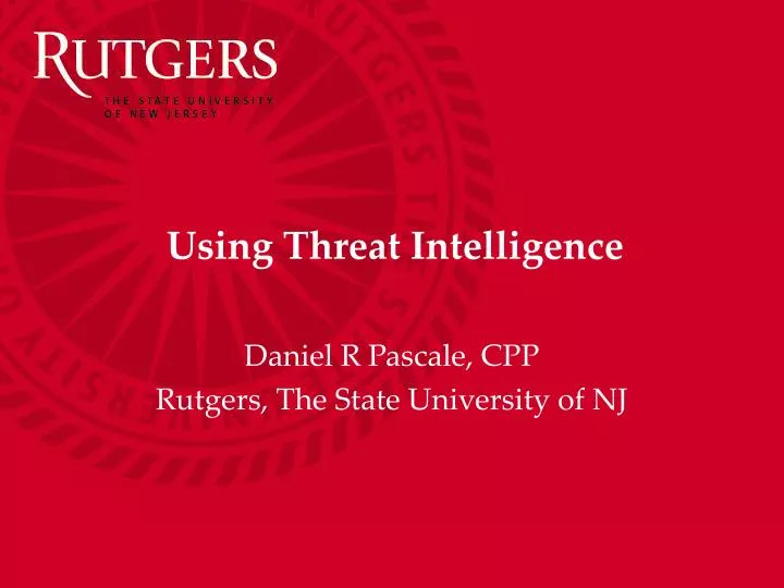 using threat intelligence