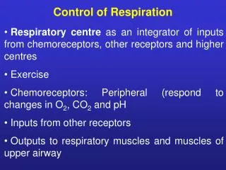Control of Respiration