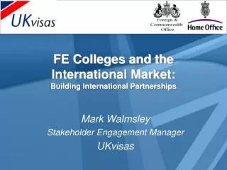 FE Colleges and the International Market: Building International Partnerships