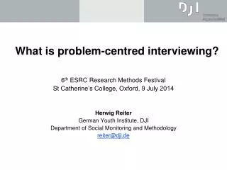 What is problem-centred interviewing?