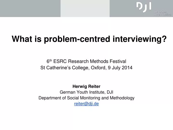 what is problem centred interviewing