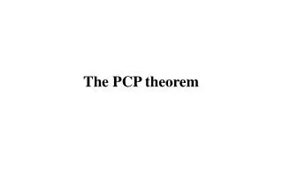 The PCP theorem