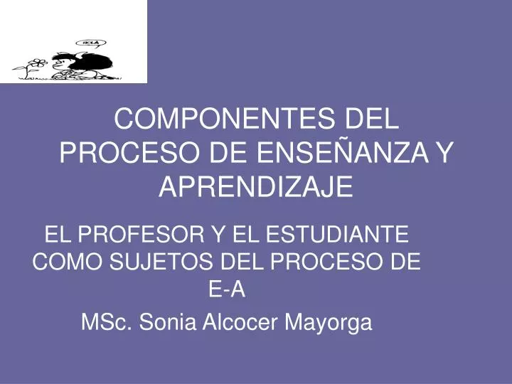 componentes del proceso de ense anza y aprendizaje