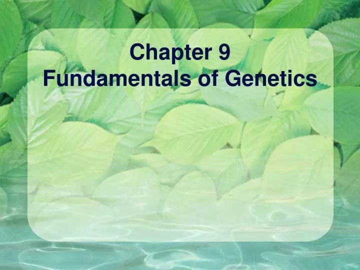 chapter 9 fundamentals of genetics