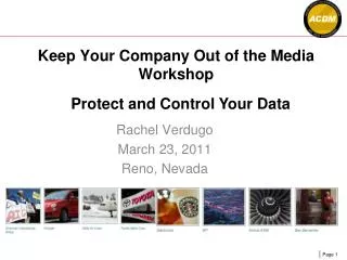 Keep Your Company Out of the Media Workshop