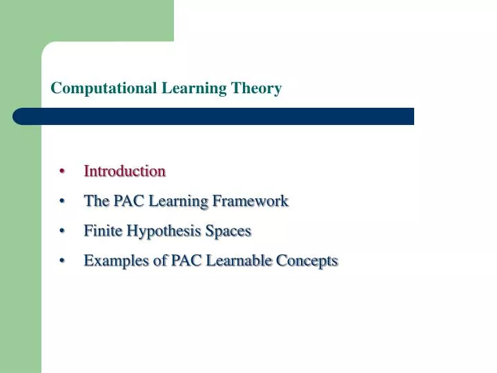 computational learning theory