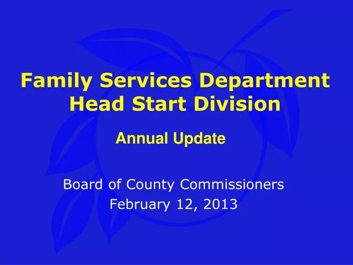 family services department head start division