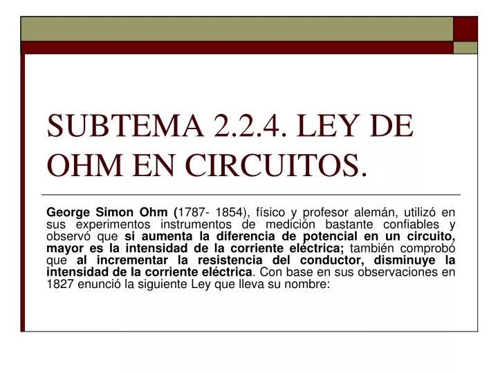 subtema 2 2 4 ley de ohm en circuitos