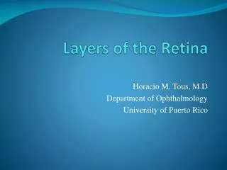 Layers of the Retina