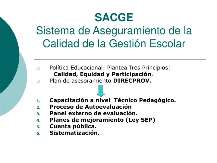 sacge sistema de aseguramiento de la calidad de la gesti n escolar