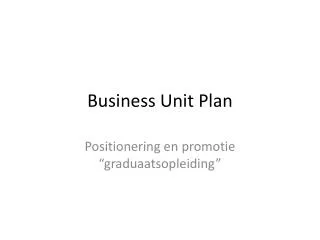 business unit plan