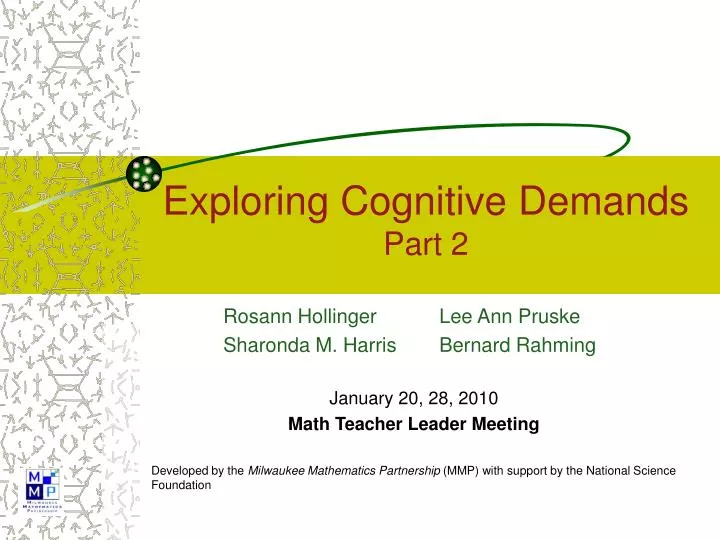 exploring cognitive demands part 2