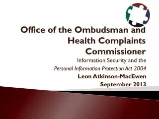 Office of the Ombudsman and Health Complaints Commissioner
