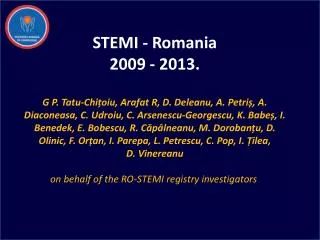 ~ 15000 in-hospital STEMI / year